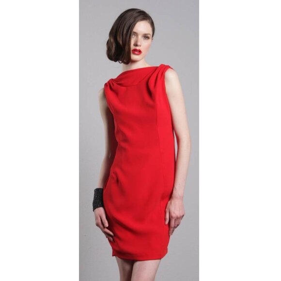 Eva Franco Red Mini Shift Sleeveless Sexy Backless Dress for Valentine's Day - Picture 1 of 4